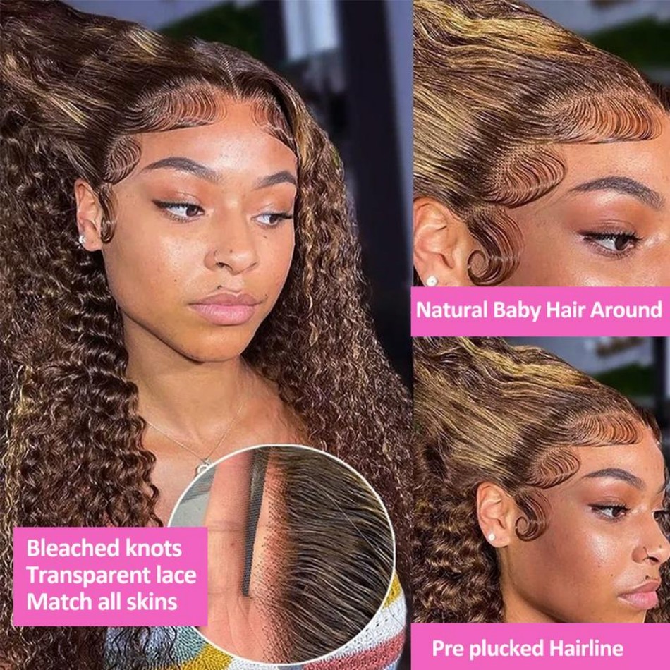 Wig Rambut Asli Highlight Ombr - Lace Front Wig ulasan dan harga