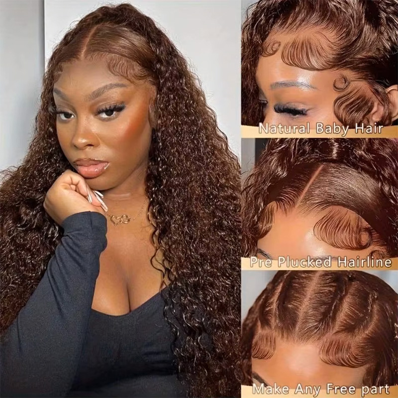 Wig Rambut Asli Warna Cokelat  - Lace Front Wig ulasan dan harga