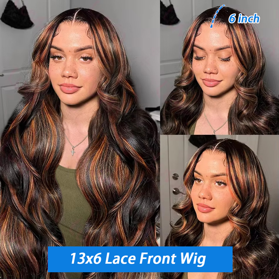 Wig Rambut Asli Highlight Ombr - Lace Front Wig ulasan dan harga
