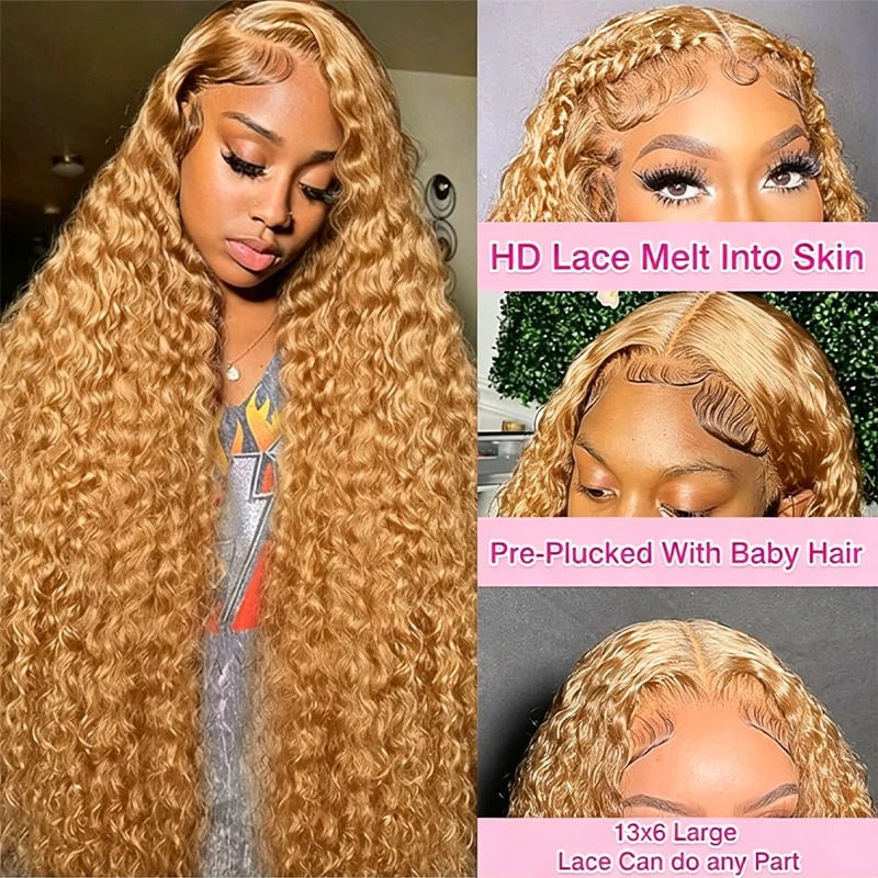 Wig Rambut Asli Pirang Madu 34 - Lace Front Wig ulasan dan harga