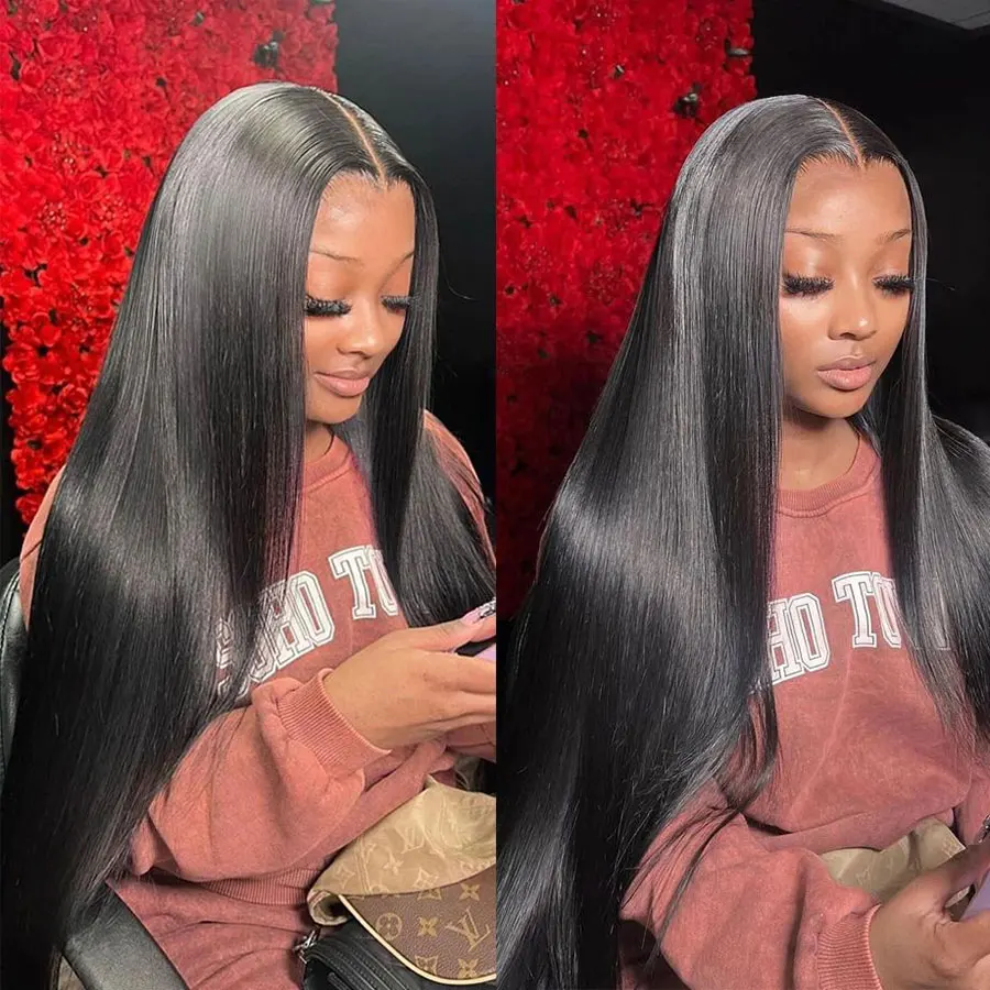 Wig Rambut Manusia Lurus Tanpa - Lace Front Wig ulasan dan harga